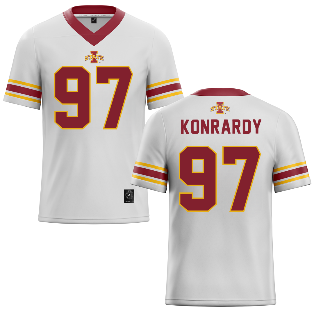 Iowa State University White Football Jersey - #97 Kyle Konrardy