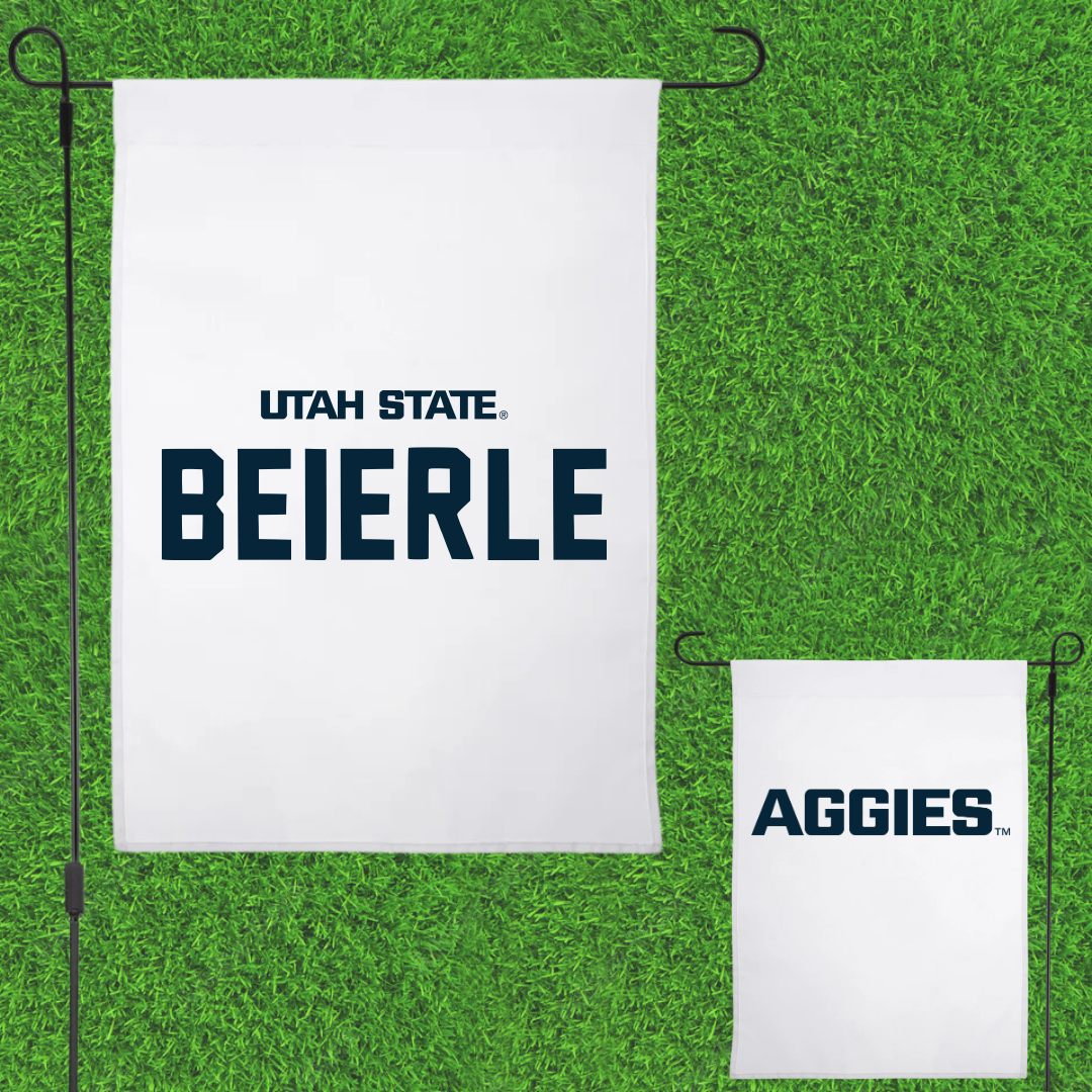 Utah State University TF and XC White Garden Flag - Gavin Beierle