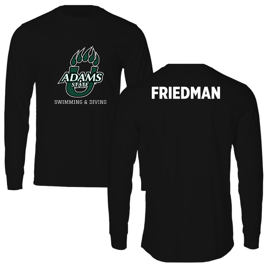 Adams State University Swimming & Diving Black State Performance Long Sleeve - Anjali Friedman