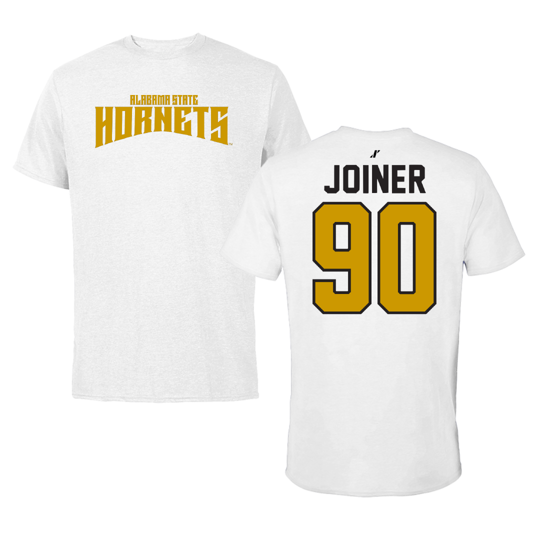 Alabama State University Football White Classic Tee - #90 Michael Joiner