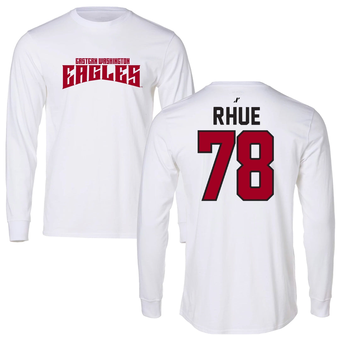 Eastern Washington University Football White Classic Long Sleeve - #78 Gabe Rhue