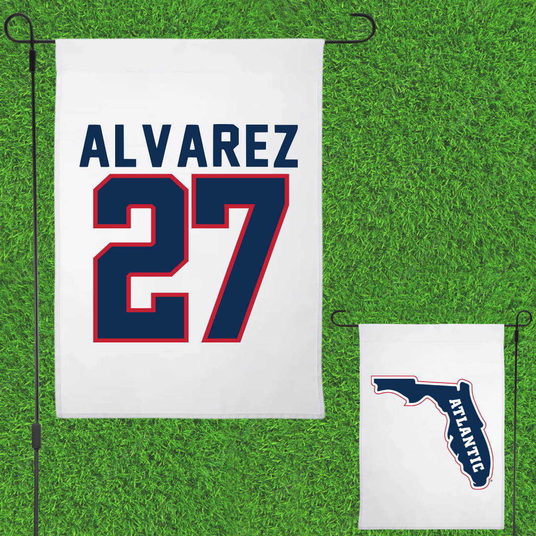 Florida Atlantic University Baseball White Garden Flag - #27 David Alvarez
