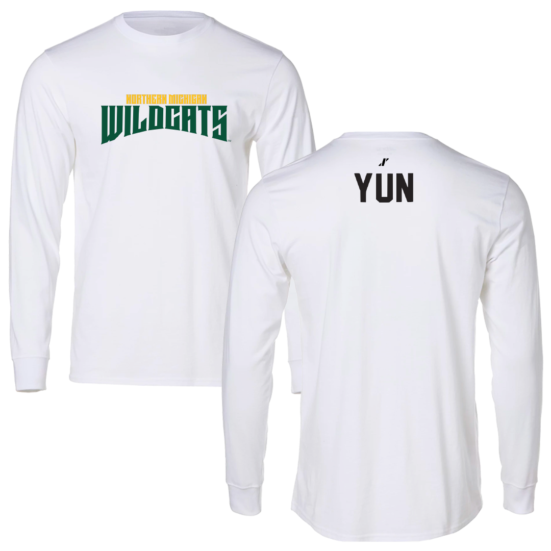 Northern Michigan University Golf White Classic Performance Long Sleeve - Eric Yun
