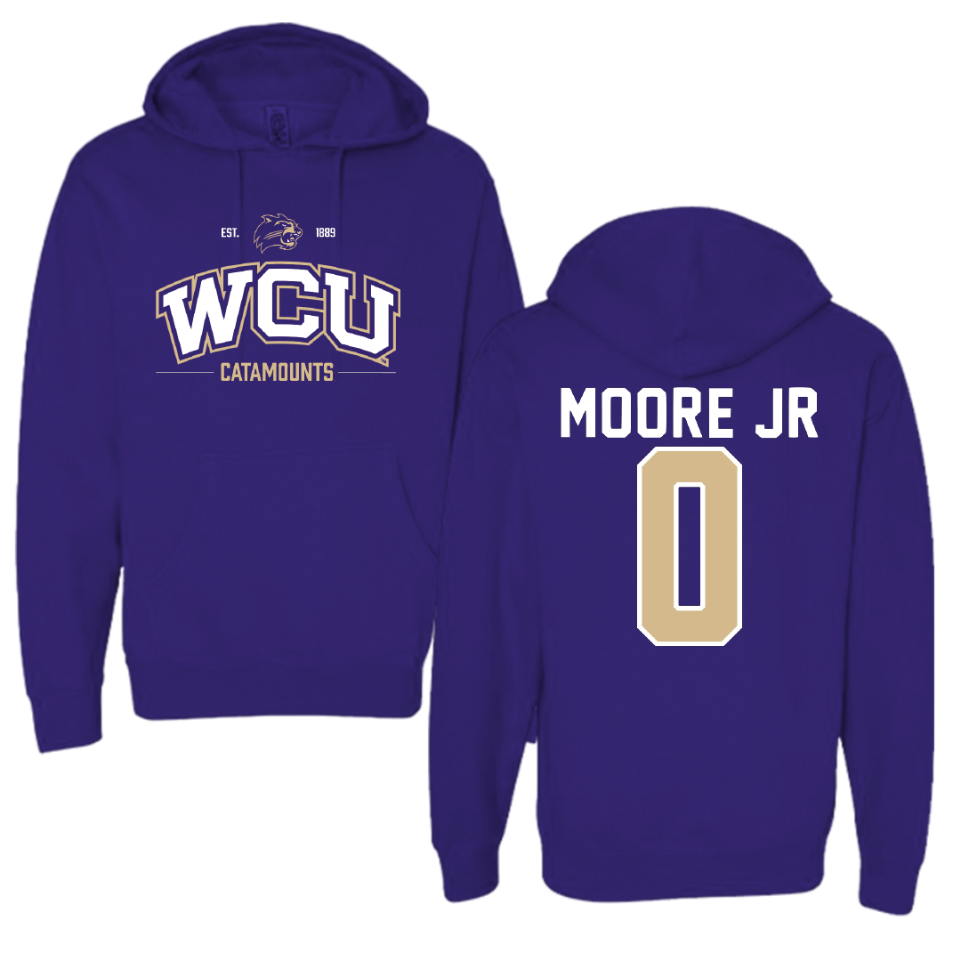 Western Carolina University Football Purple General Hoodie - #0 Ken Moore Jr