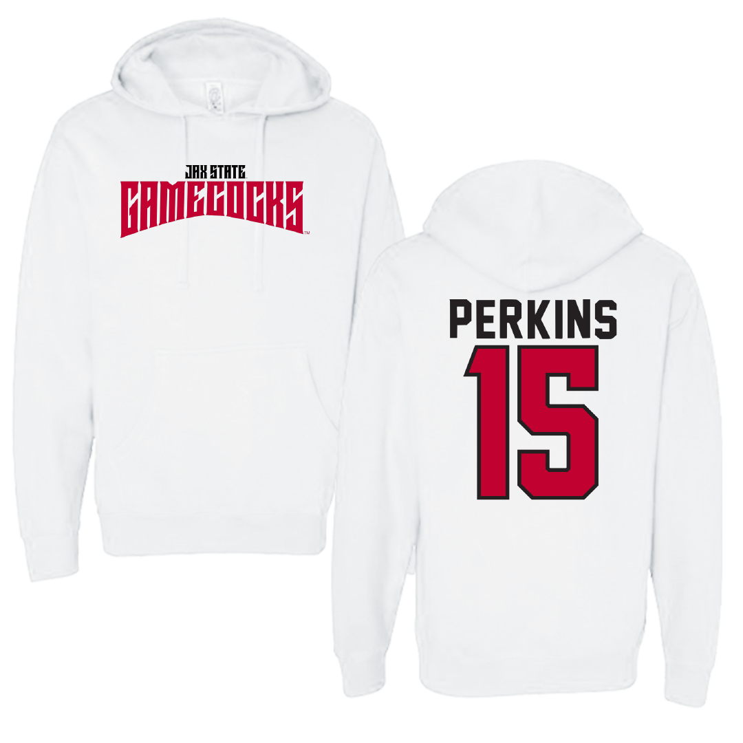 Jacksonville State University Softball White Classics Hoodie - #15 Abbi Perkins