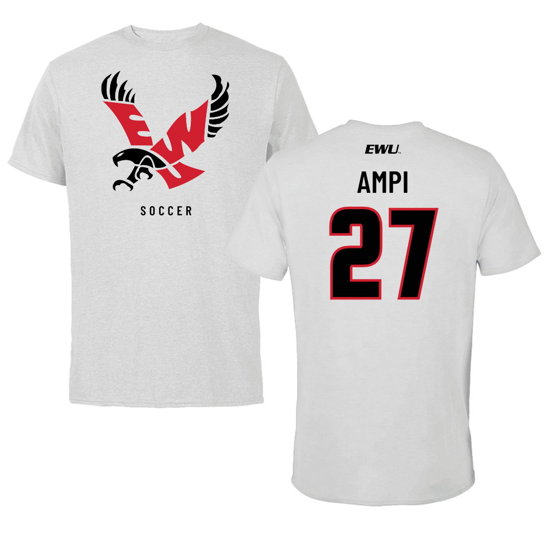 Eastern Washington University Soccer Light Gray Tee - #27 Ryanne Ampi