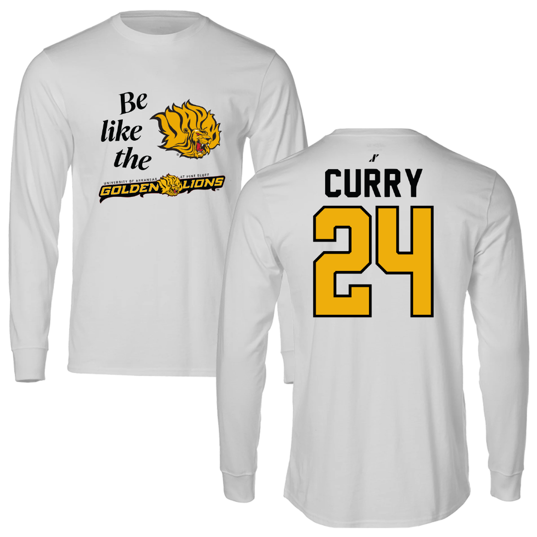 University of Arkansas-Pine Bluff Football Light Gray Be Like Us Performance Long Sleeve - #24 BJ Curry