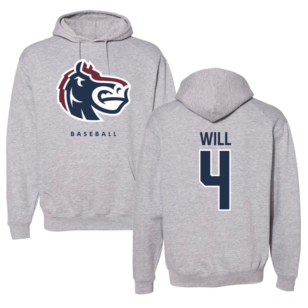Fairleigh Dickinson University-Metropolitan Campus Baseball Gray Hoodie - #4 Zack Will
