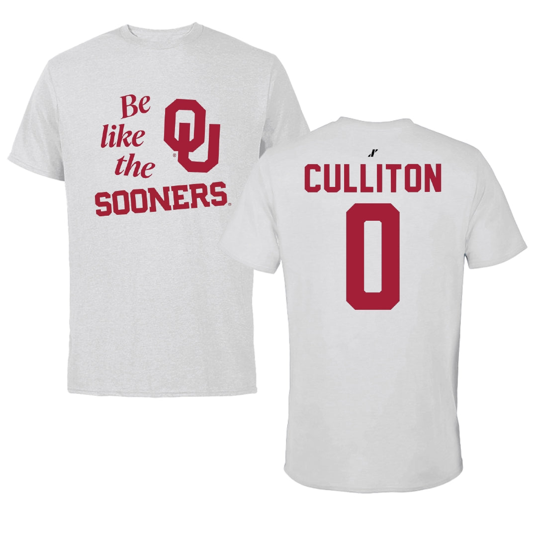 University of Oklahoma Basketball Light Gray Be Like Us Tee - #0 Beatrice Culliton