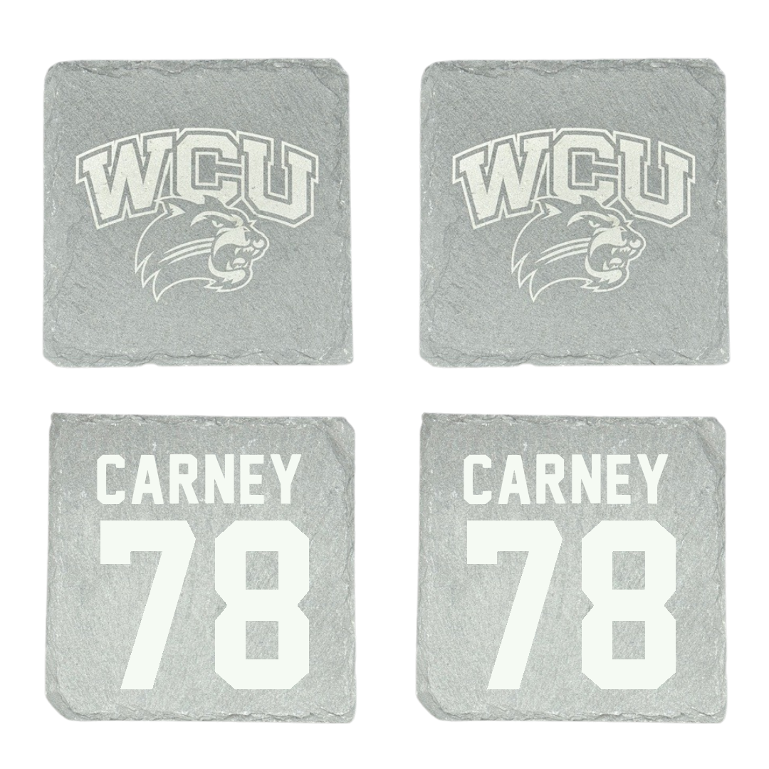 Western Carolina University Football Stone Coaster (4 Pack)  - #78 Evan Carney