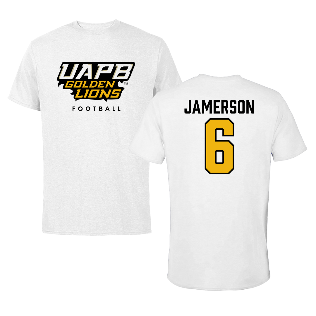 University of Arkansas-Pine Bluff Football White Performance Tee - #6 Michael Jamerson