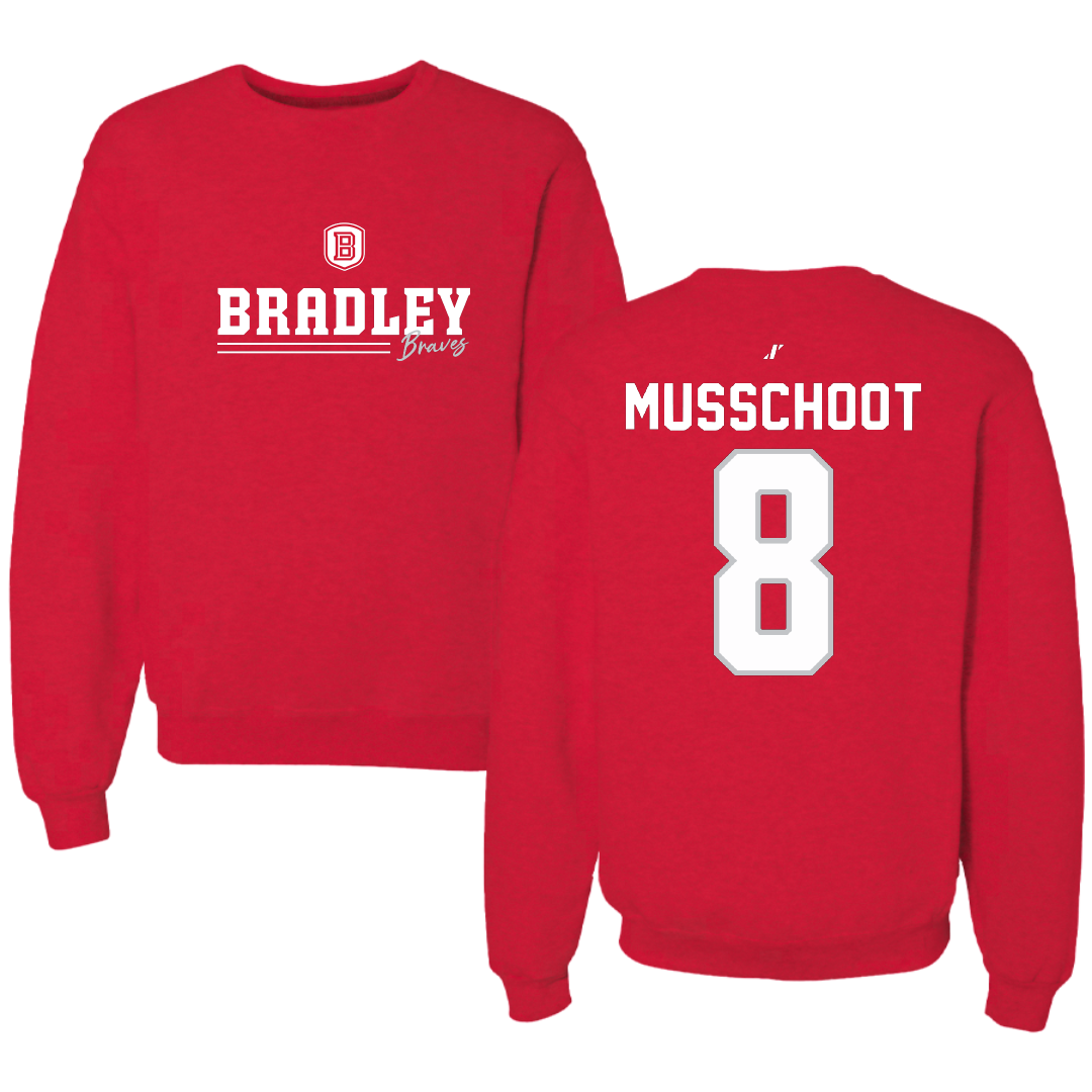 Bradley University Soccer Red General Crewneck - #8 Cohen Musschoot