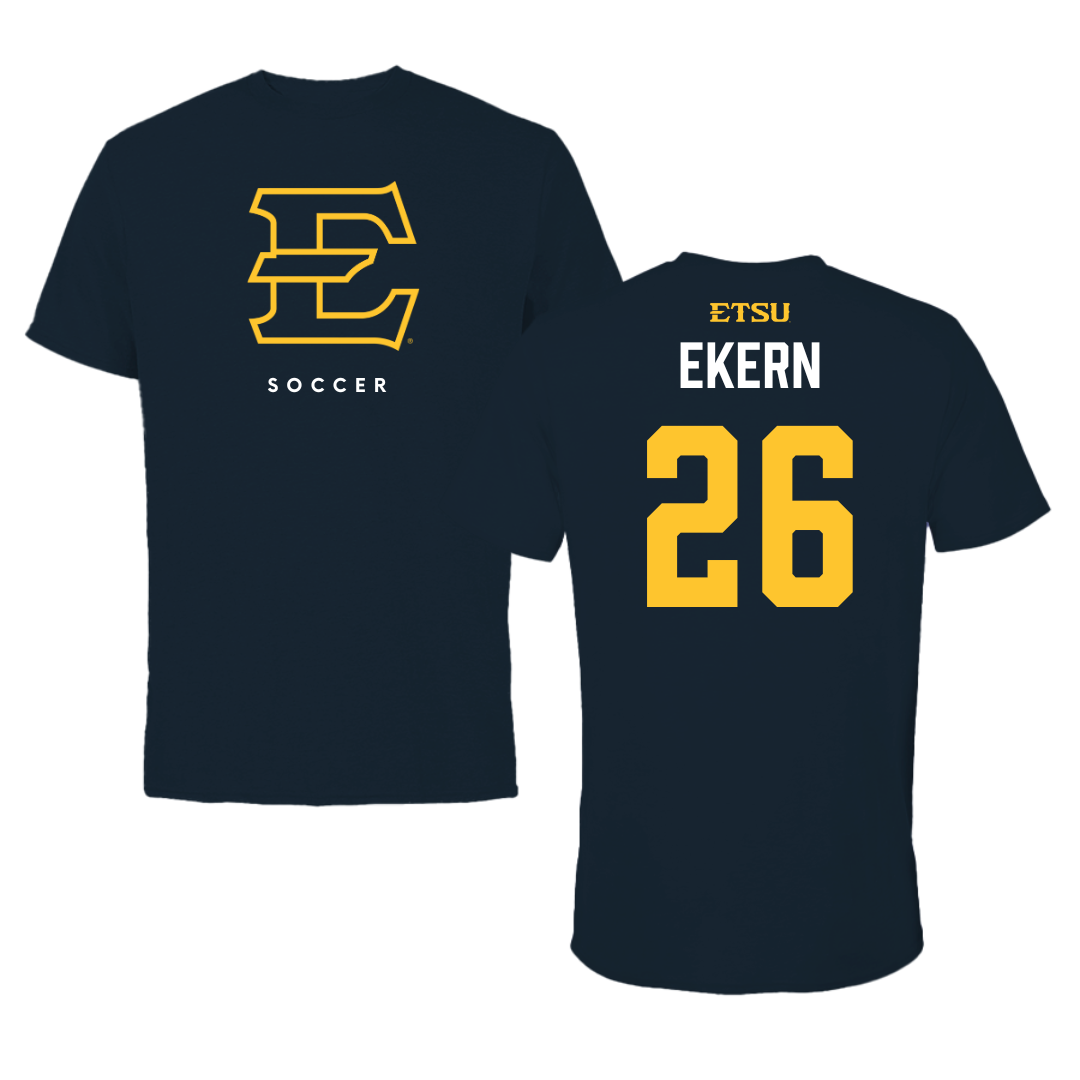 East Tennessee State University Soccer Navy Performance Tee - #26 Annabelle Ekern