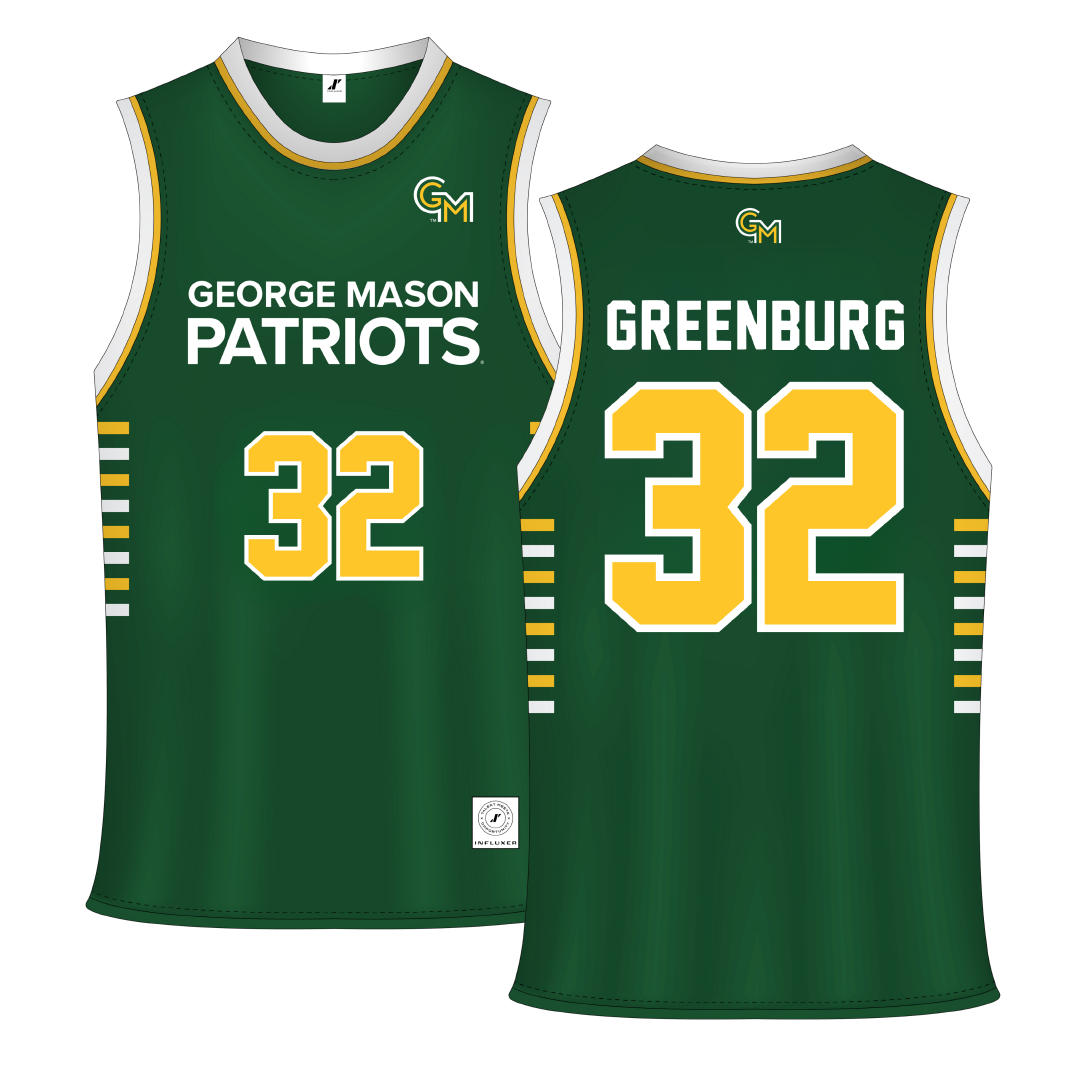 George Mason University Green Patriots Basketball Jersey - #32 Page Greenburg