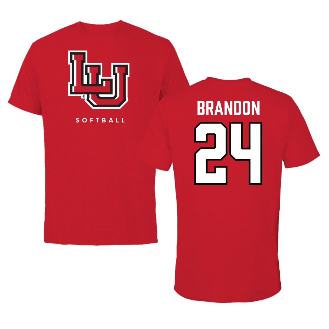 Lamar University Softball Red Performance Tee - #24 Trinity Brandon