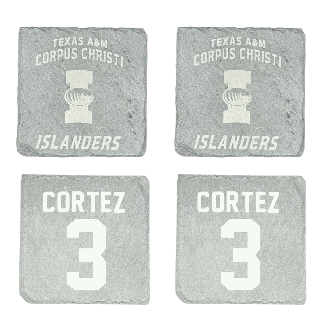 Texas A&M University-Corpus Christi Beach Volleyball Stone Coaster (4 Pack)  - #3 Elizabeth Cortez