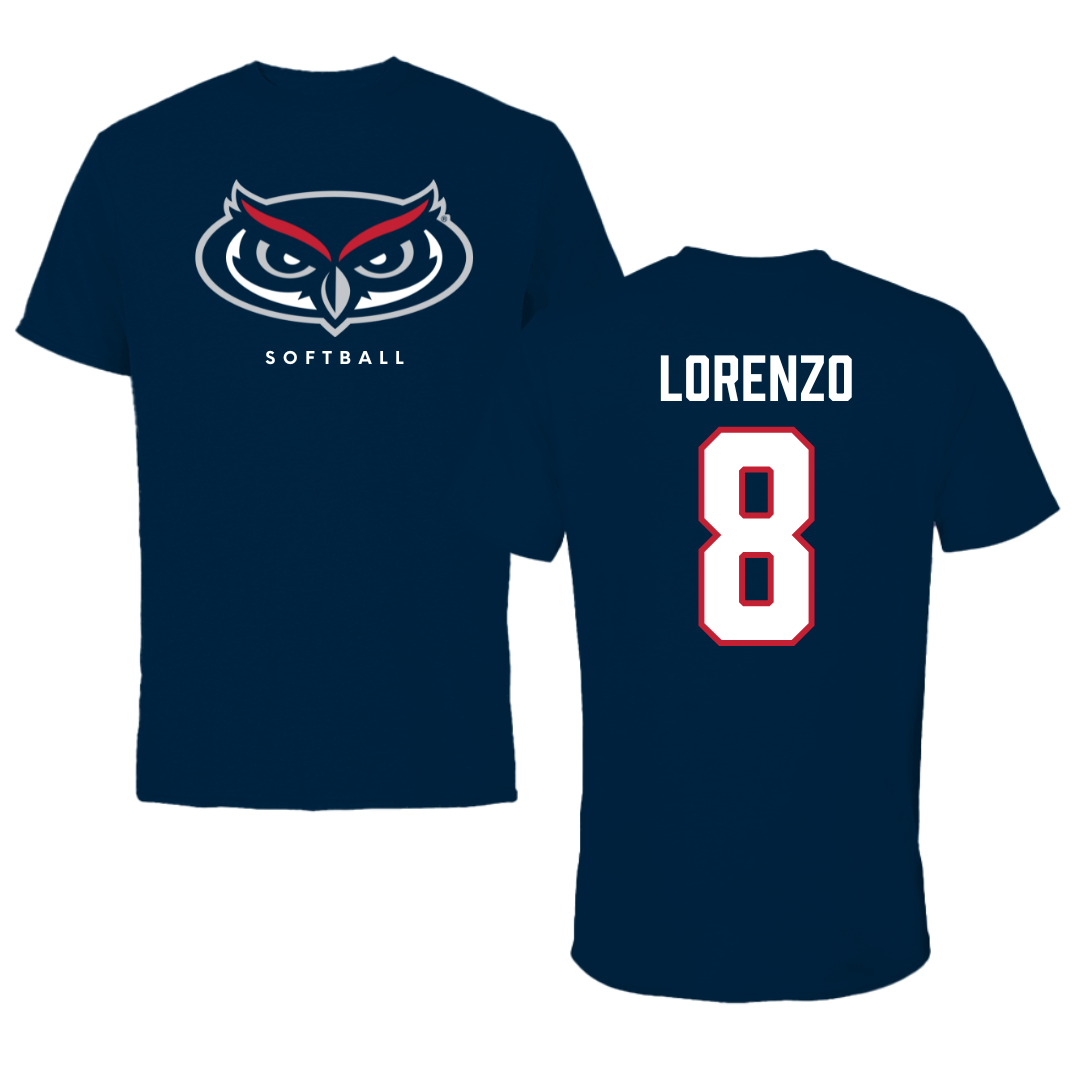 Florida Atlantic University Softball Navy Mascot Performance Tee - #8 Brooklyn Lorenzo
