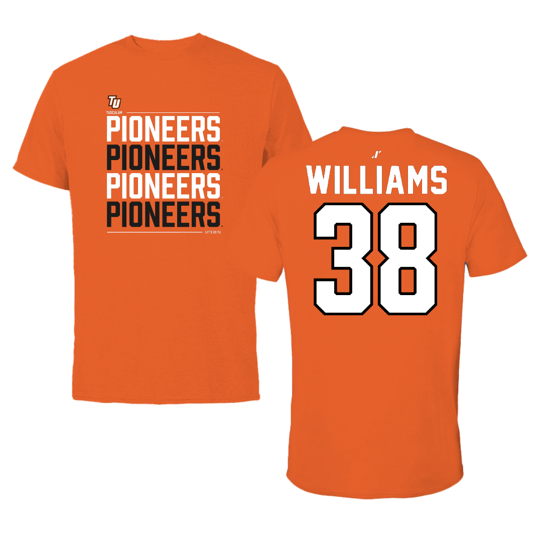 Tusculum University Football Orange General Performance Tee - #38 Jeremiah Williams