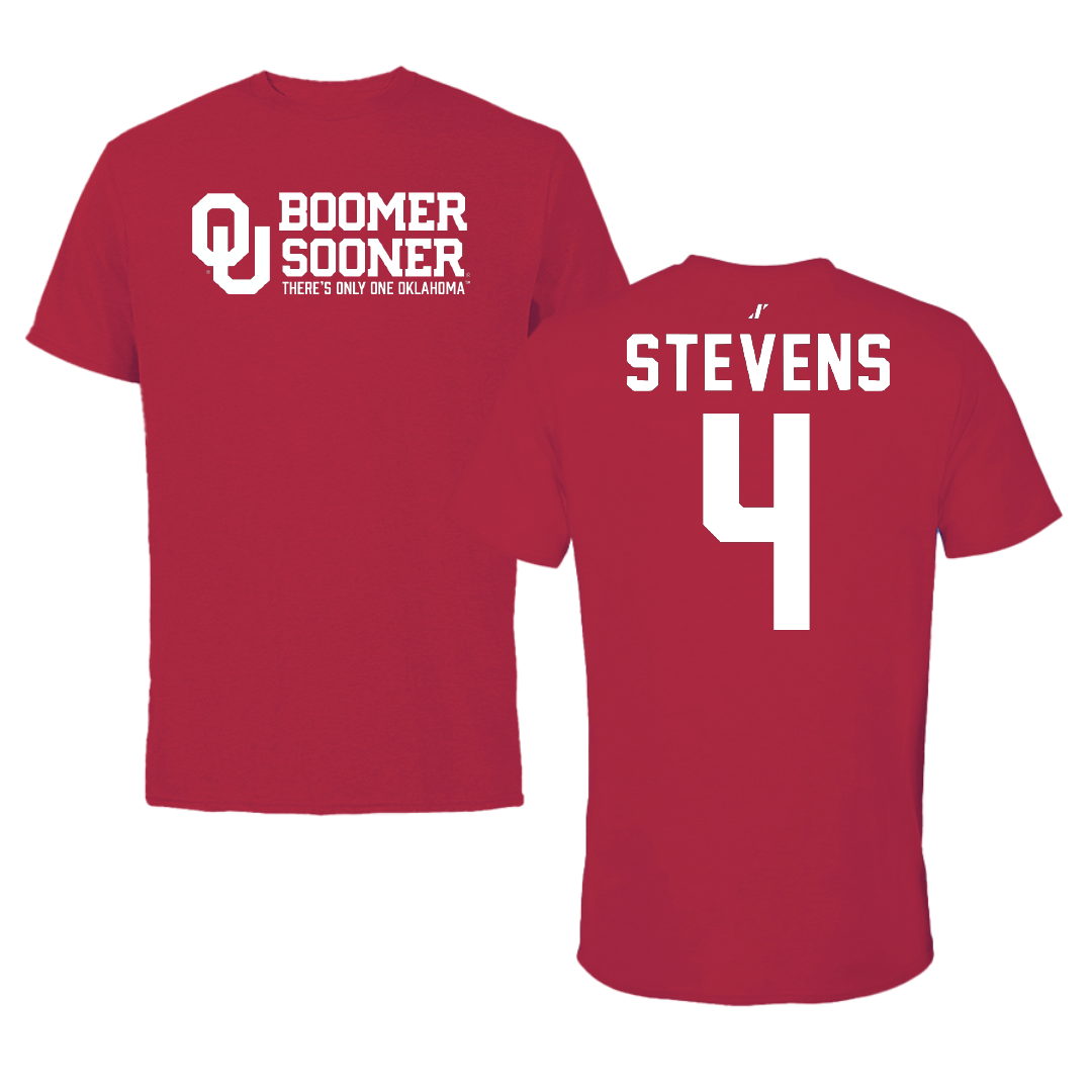 University of Oklahoma Soccer Crimson General Tee - #4 Avery Stevens