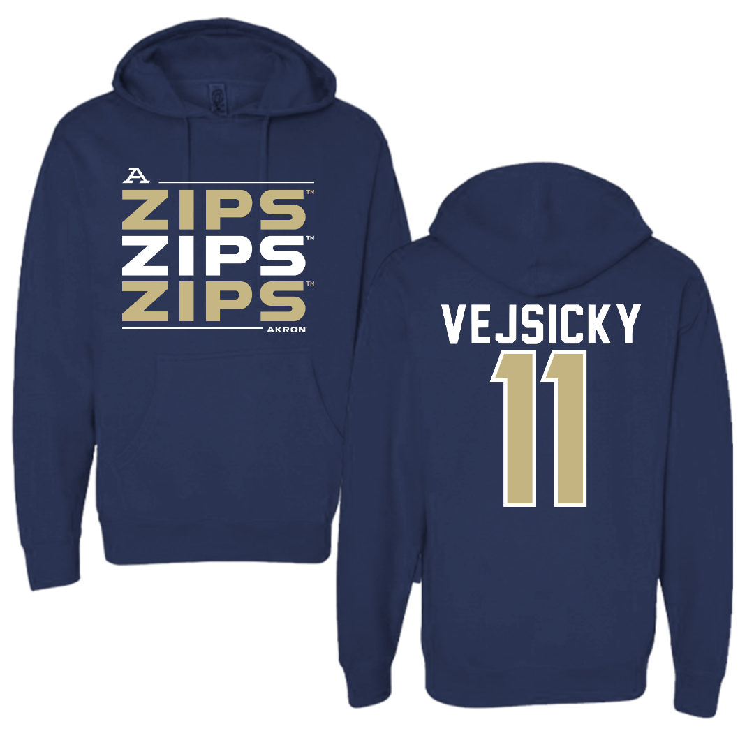 University of Akron Basketball Navy General Hoodie - #11 Maddie Vejsicky