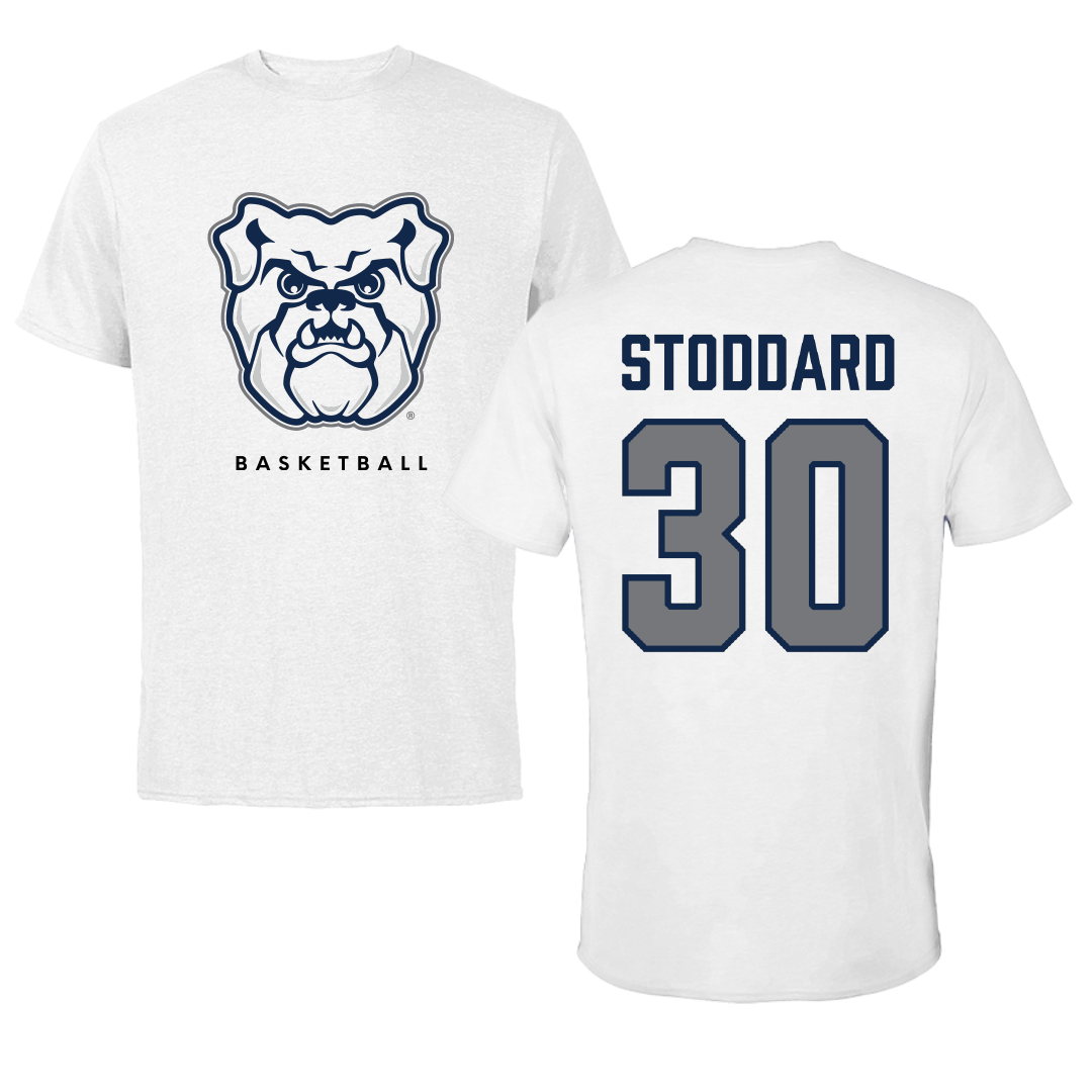Butler University Basketball White Performance Tee - #30 Abigail Stoddard