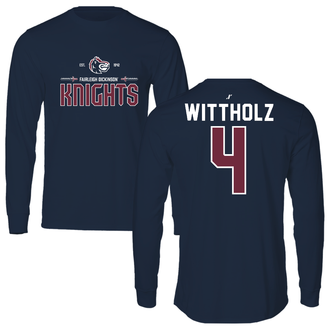 Fairleigh Dickinson University-Metropolitan Campus Volleyball Navy General Performance Long Sleeve - #4 Samantha Wittholz