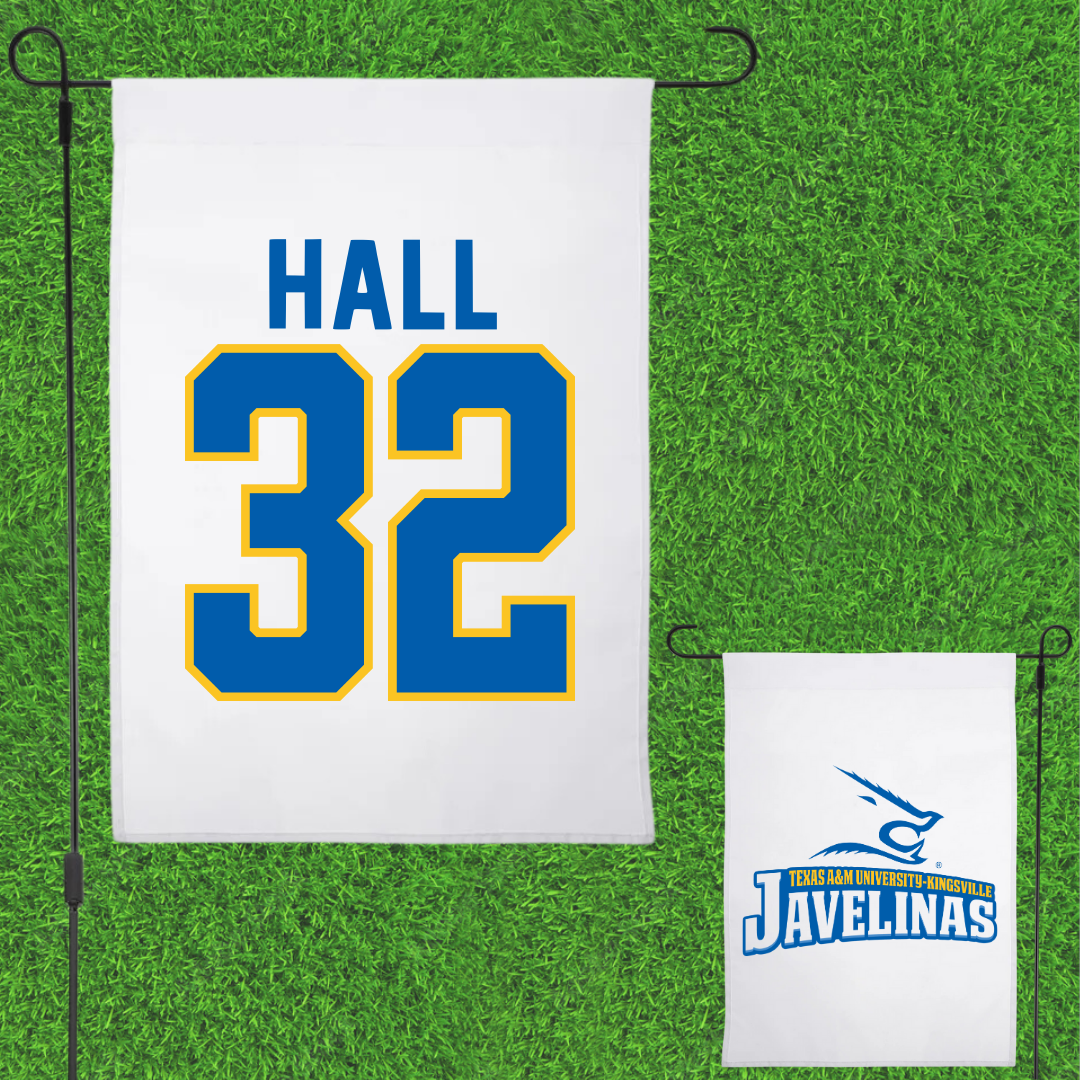 Texas A&M University-Kingsville Basketball White Garden Flag - #32 Jarin Hall