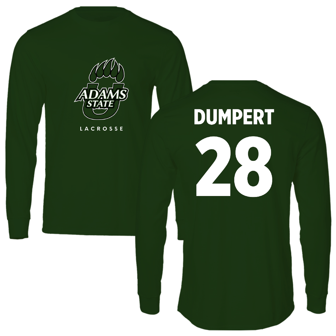 Adams State University Lacrosse Forest Green Performance Long Sleeve - #28 Devon Dumpert