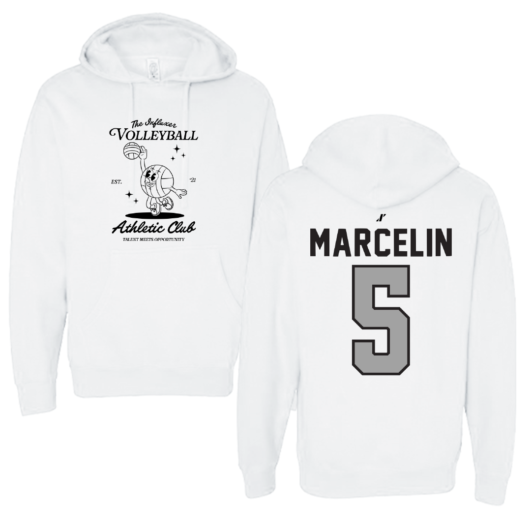 Volleyball White Influxer Athletic Club Hoodie - #5 Nyjha Marcelin