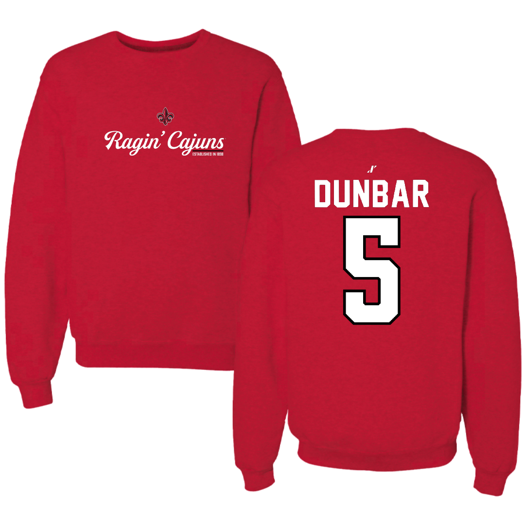 University of Louisiana at Lafayette Soccer Red General Crewneck - #5 Brynn Dunbar