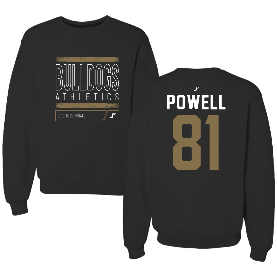 Bryant University Softball Black Dominate Crewneck - #81 Lexi Powell