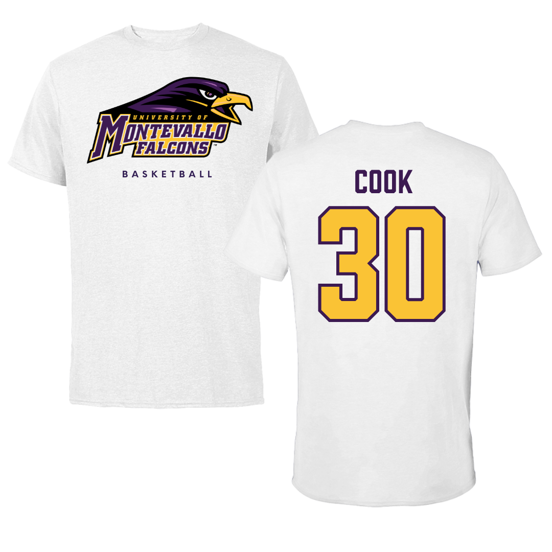 University of Montevallo Basketball White Tee - #30 Savannah Cook