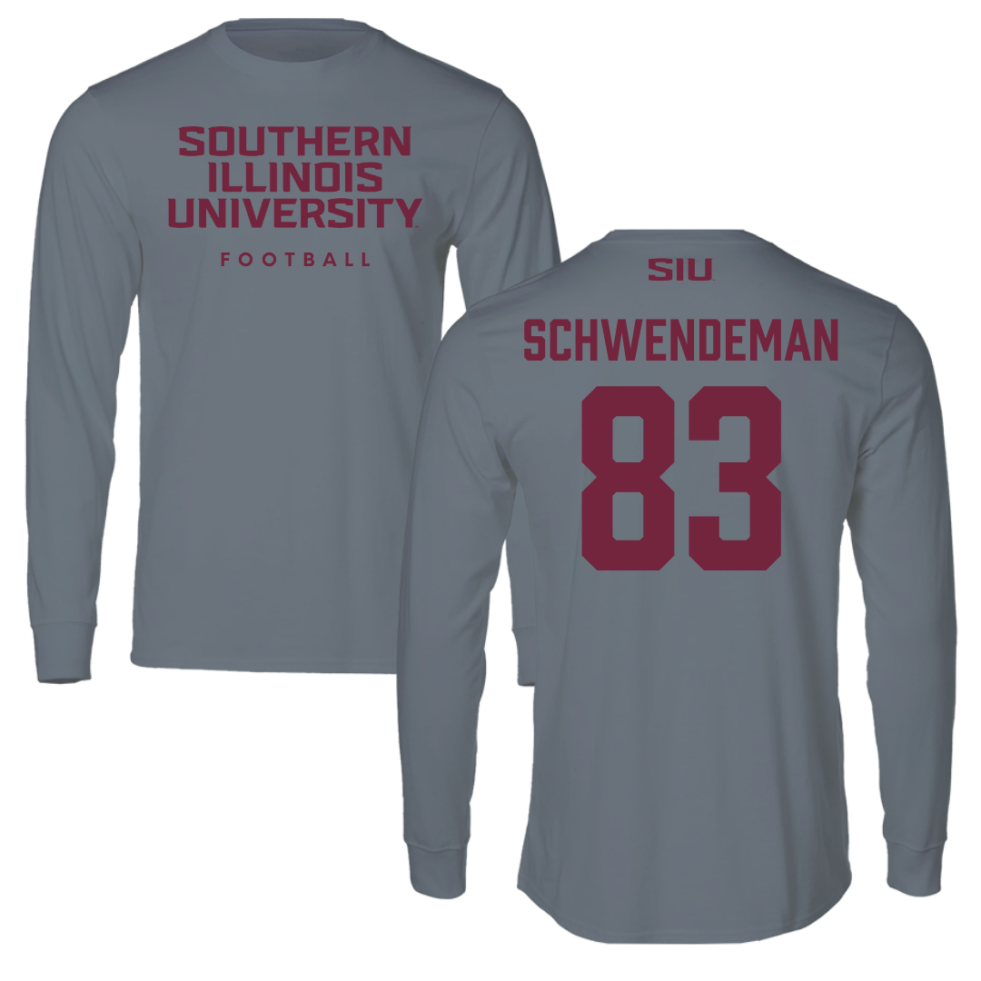 Southern Illinois University at Carbondale Football Gray Performance Long Sleeve - #83 Ryan Schwendeman