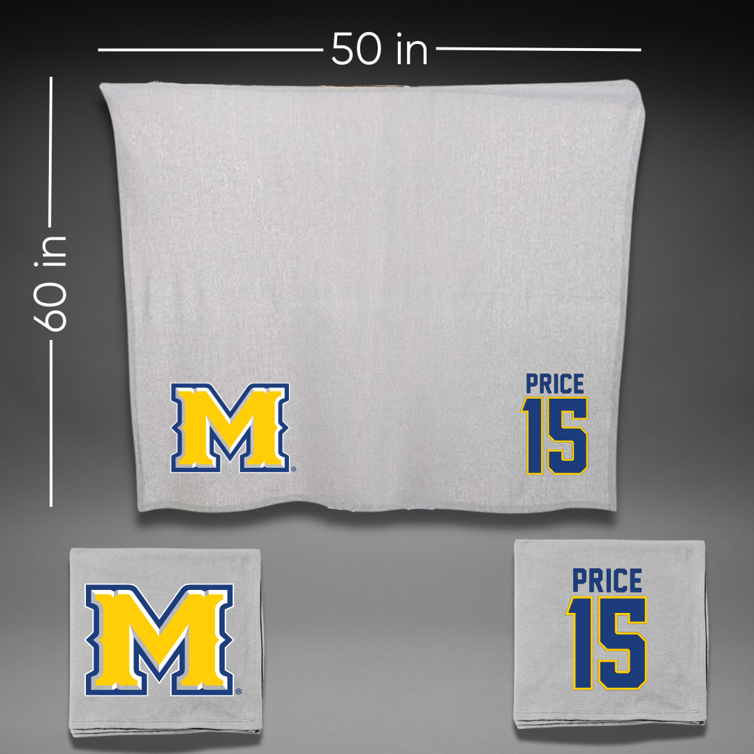 McNeese State University Football Gray Blanket - #15 Maurquel Price