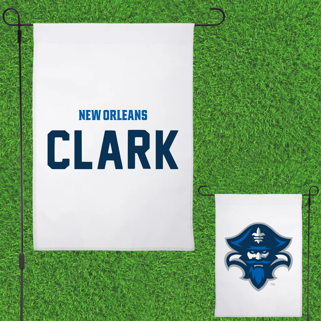 University of New Orleans Golf White Garden Flag - Canon Clark