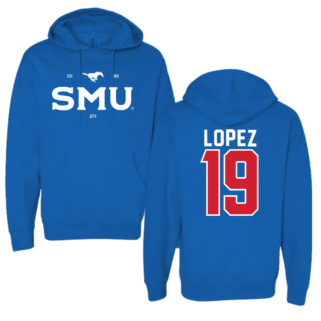 Southern Methodist University Soccer Blue General Hoodie - #19 Milton Lopez