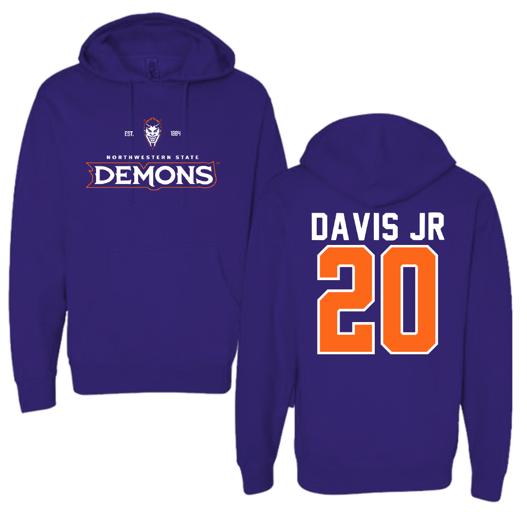 Northwestern State University Football Purple General Hoodie - #20 Kevin Davis Jr