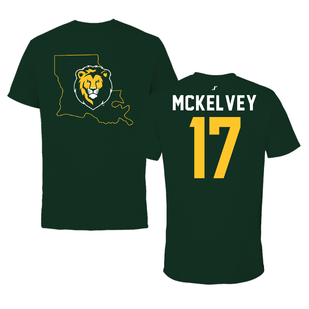 Southeastern Louisiana University Volleyball Forest Green State Tee - #17 Kyra McKelvey
