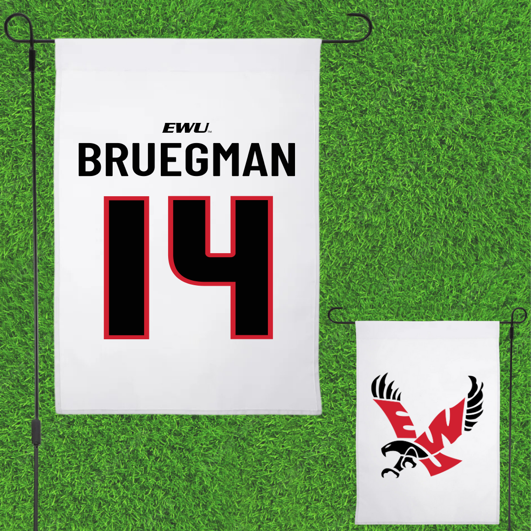 Eastern Washington University Volleyball White Garden Flag - #14 Elle Bruegman