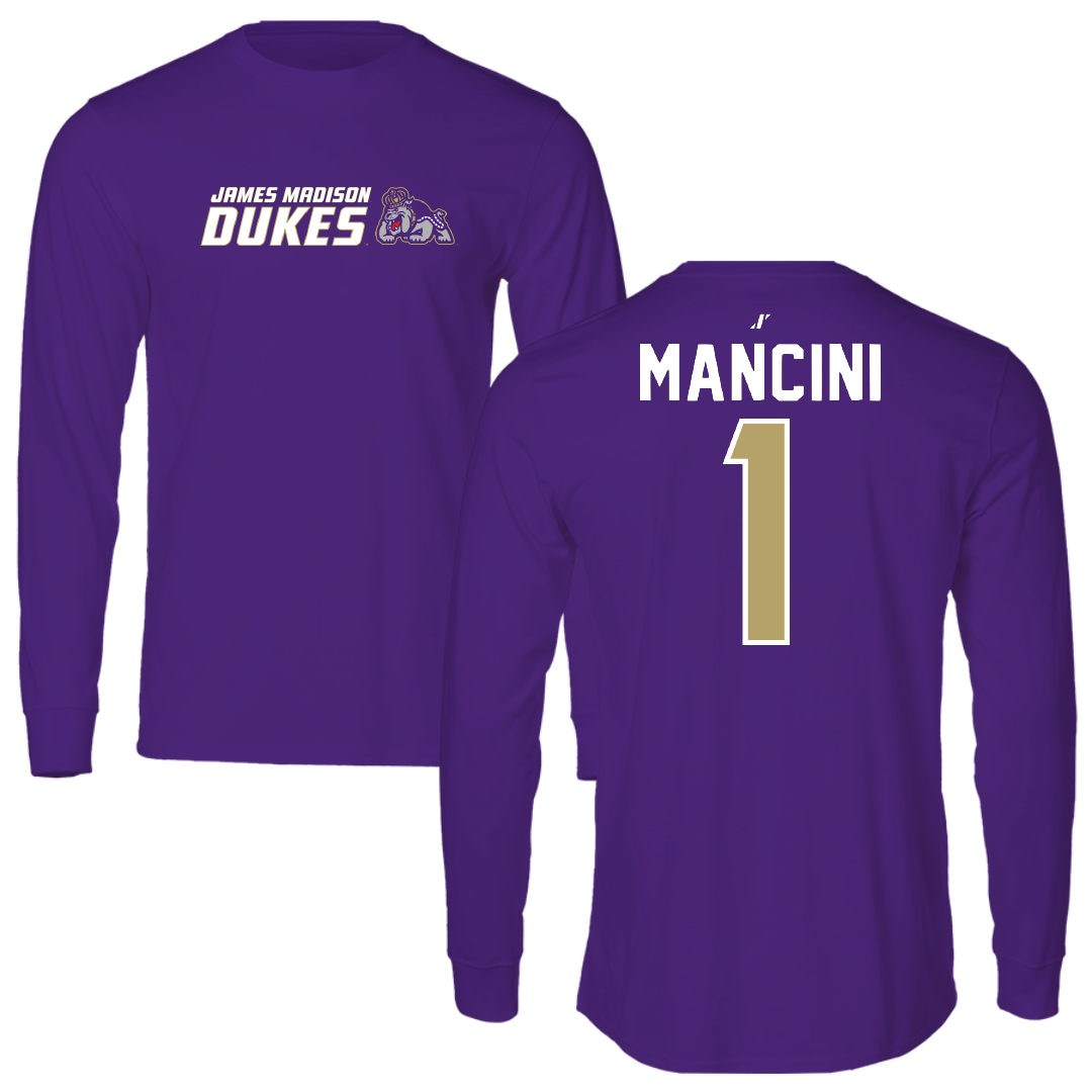 James Madison University Baseball Purple General Long Sleeve - #1 Mike Mancini