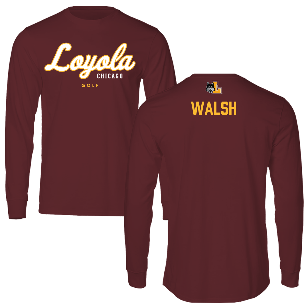 Loyola University-Chicago Golf Maroon Block Long Sleeve - Ryan Walsh