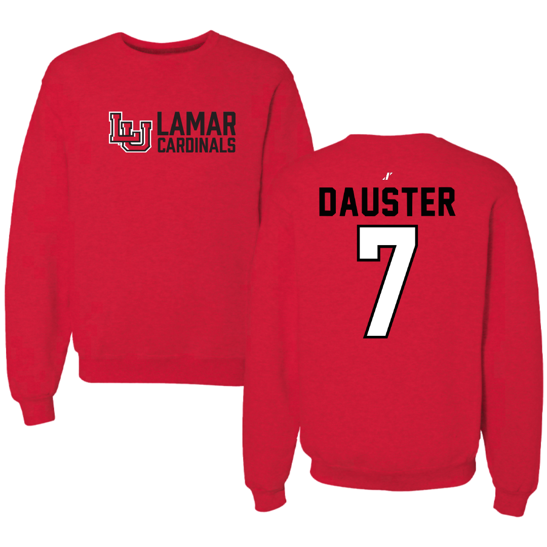 Lamar University Volleyball Red General Crewneck - #7 Christina Dauster
