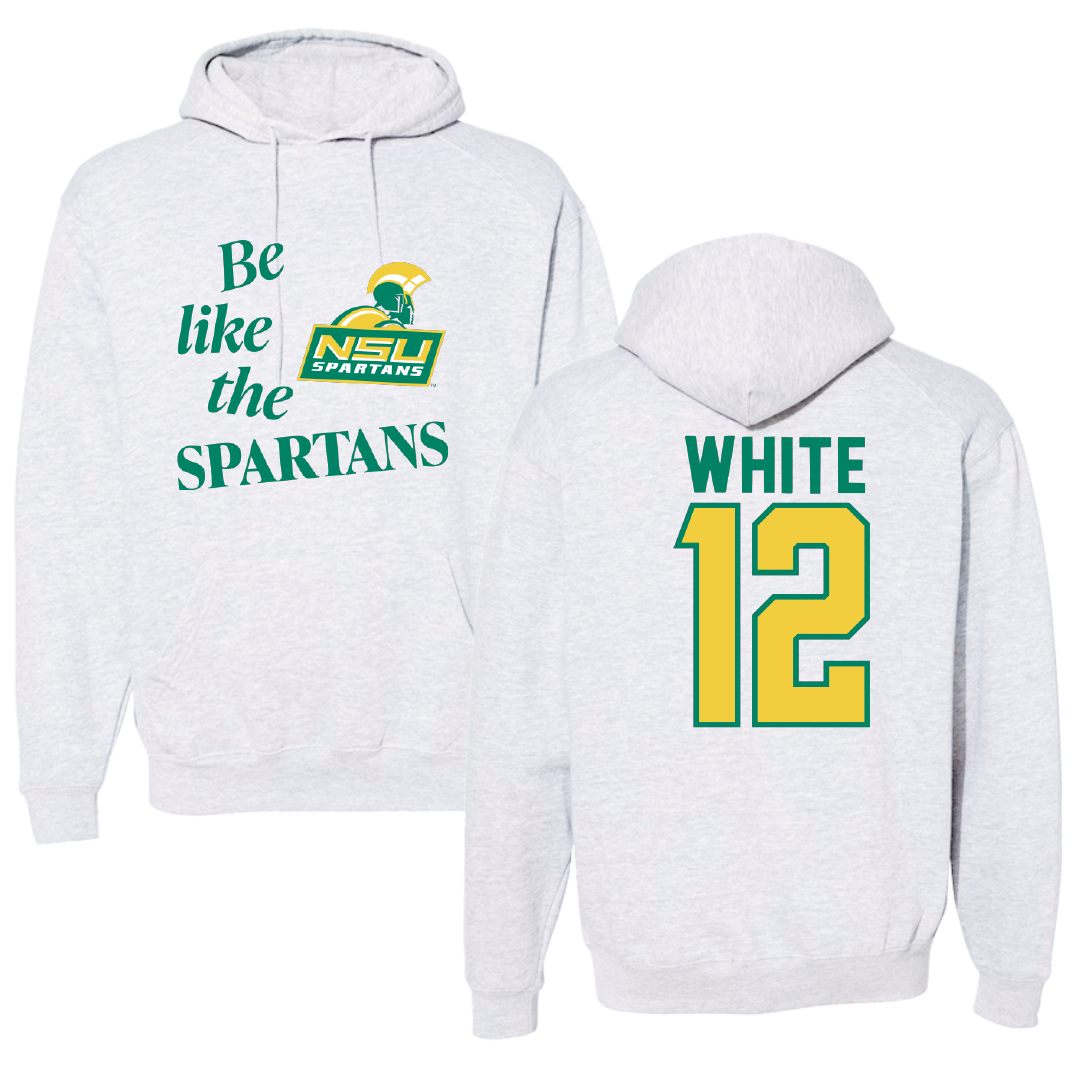 Norfolk State University Football Light Gray Be Like Us Hoodie - #12 Jaylen White