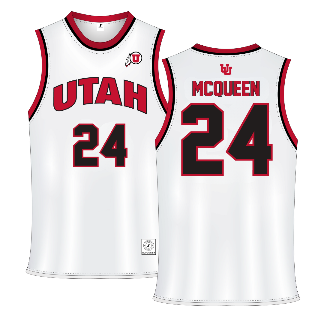 University of Utah White Basketball Jersey - #24 Kennady McQueen