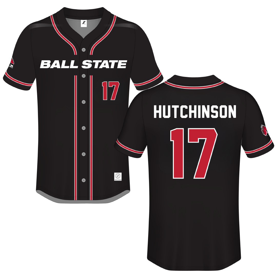 Ball State University Black Button-Down Jersey - #17 Connor Hutchinson