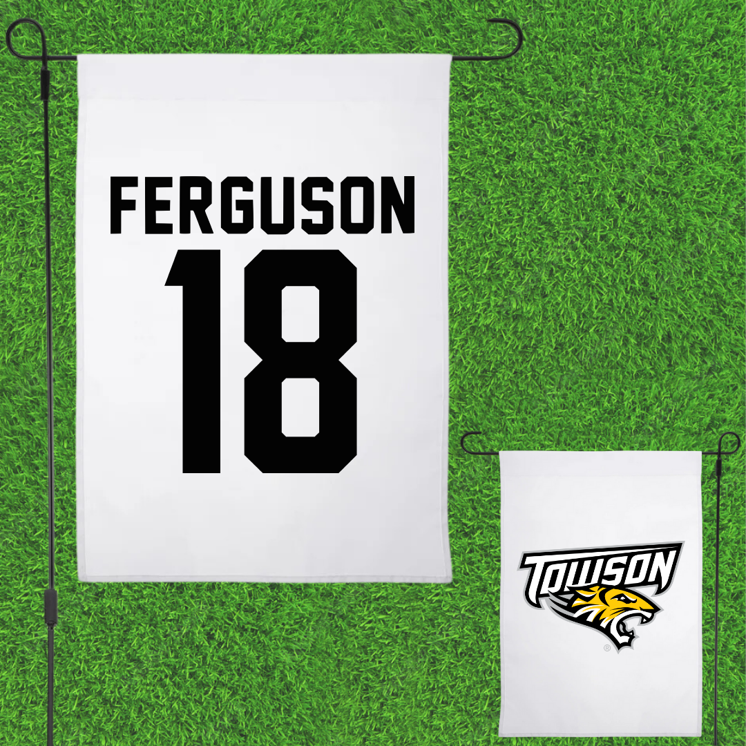 Towson University Softball White Garden Flag - #18 Addie Ferguson