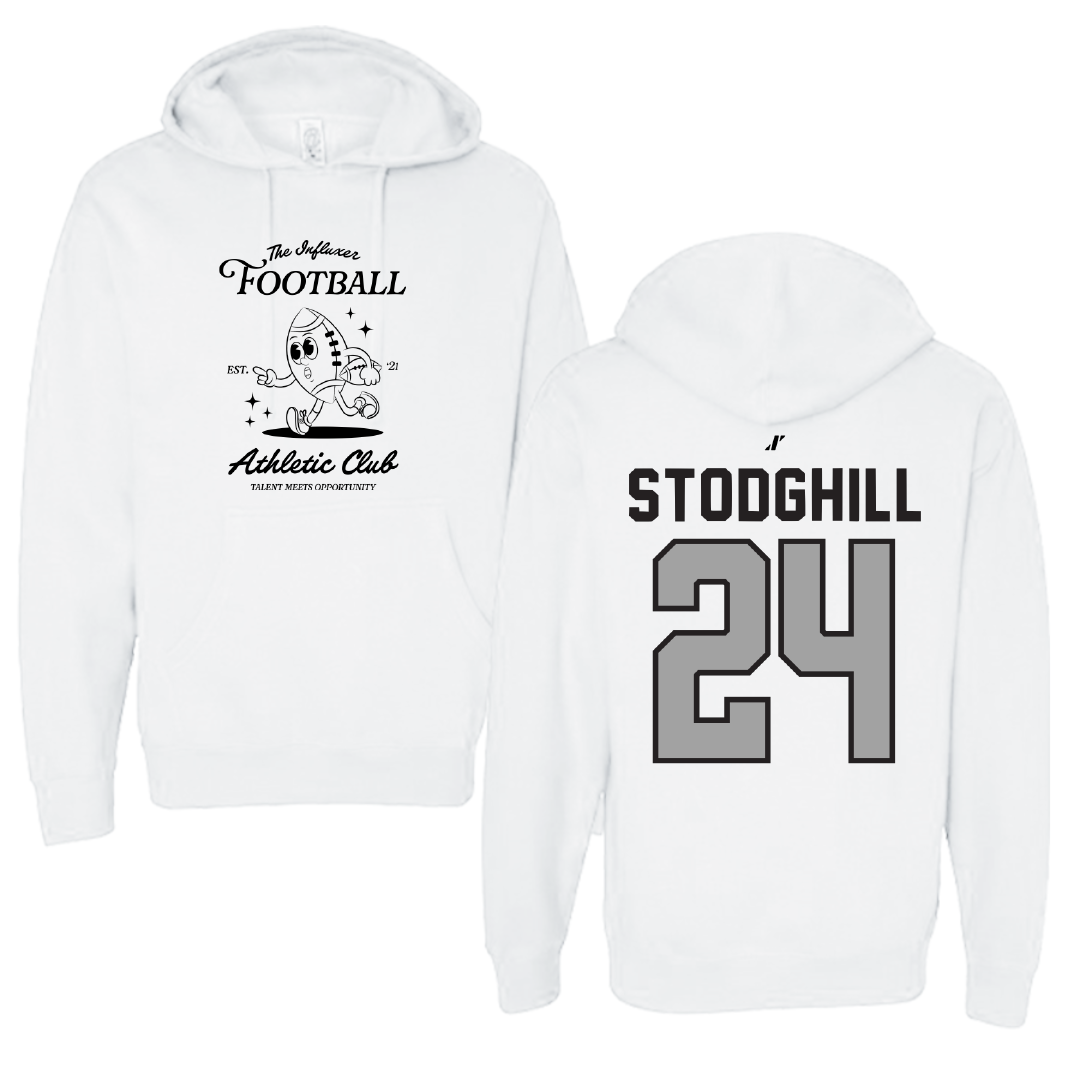Football White Influxer Athletic Club Hoodie - #24 Cam Stodghill