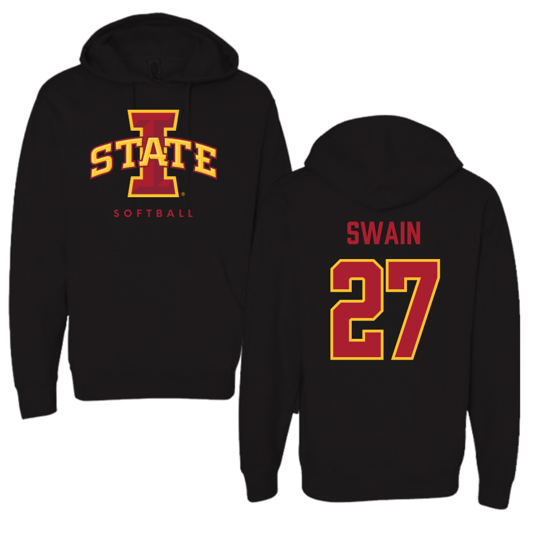 Iowa State University Softball Black Hoodie - #27 Saya Swain