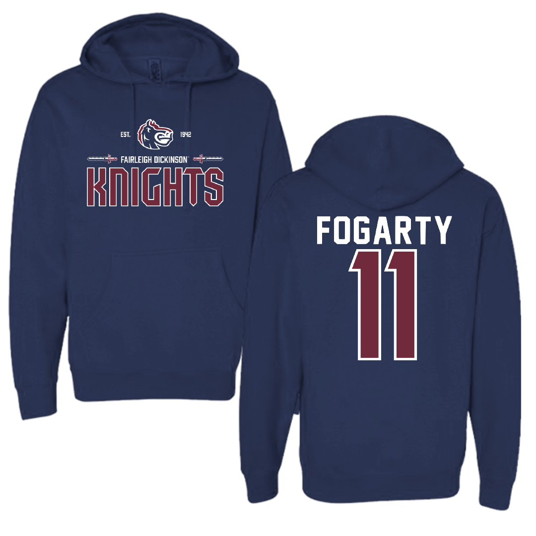 Fairleigh Dickinson University-Metropolitan Campus Bowling Navy General Hoodie - #11 Emily Fogarty