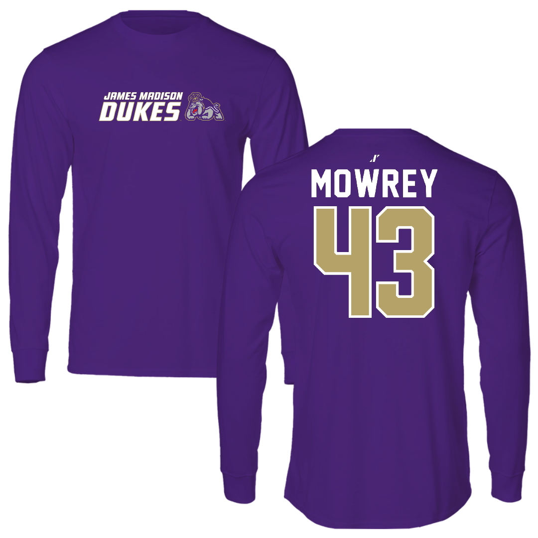 James Madison University Football Purple General Performance Long Sleeve - #43 Jack Mowrey
